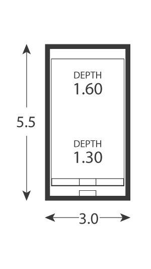 Avanti pool plan, 5.5 by 3.0 metres