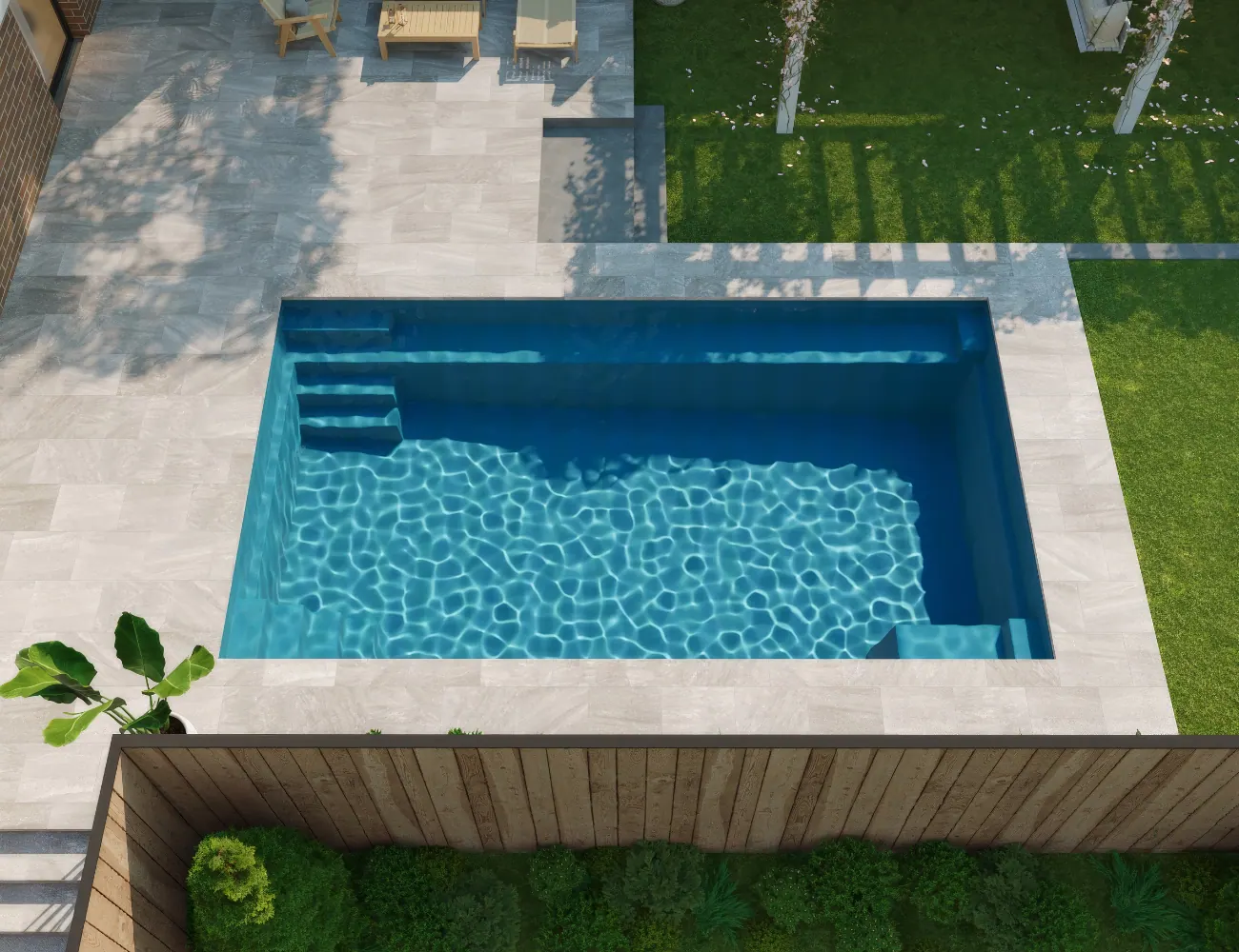 Masterbuilt De Luxe pool installed in an Australian backyard