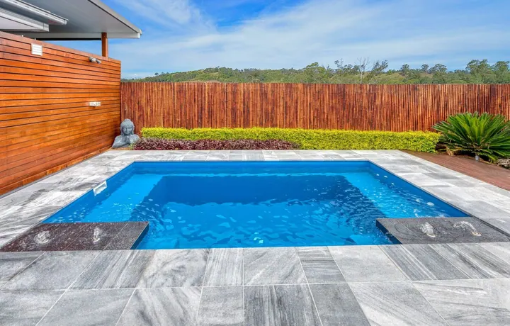 Compact Nirvana Masterbuilt pool in a residential backyard