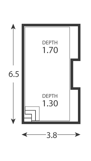 Serenity pool plan, 6.5 by 3.8 metres